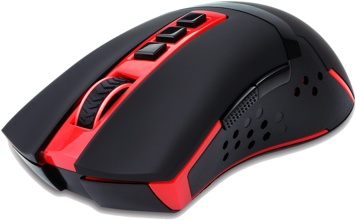Wireless Gaming Mouse For Pc Gamer, Red Led Backlit - Computer Mouse (1500x1500), Png Download