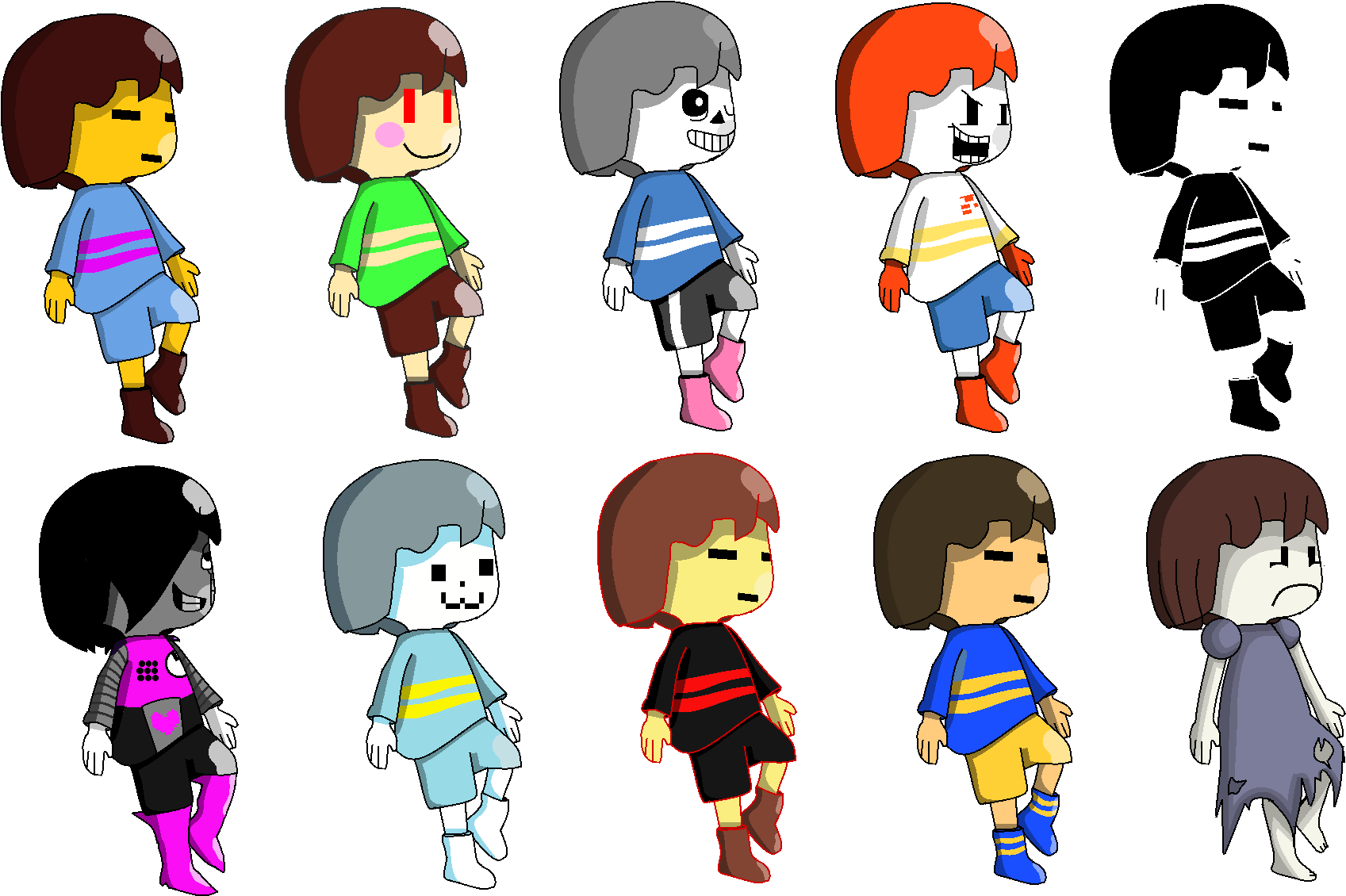 I Made Some Csps For Frisk In The Indie Pogo Style - Cartoon (1803x1161), Png Download