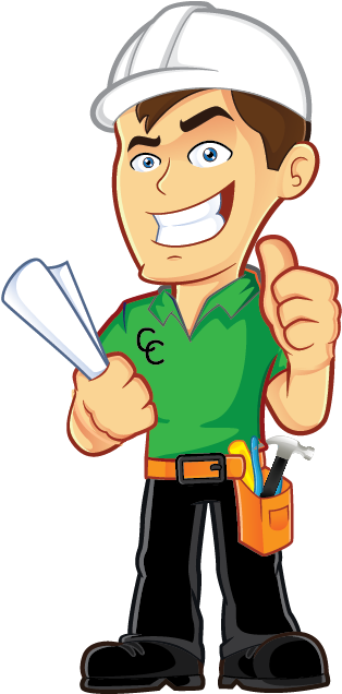 Contractor Clipart Construction Company - Cartoon Construction Worker Transparent (486x694), Png Download