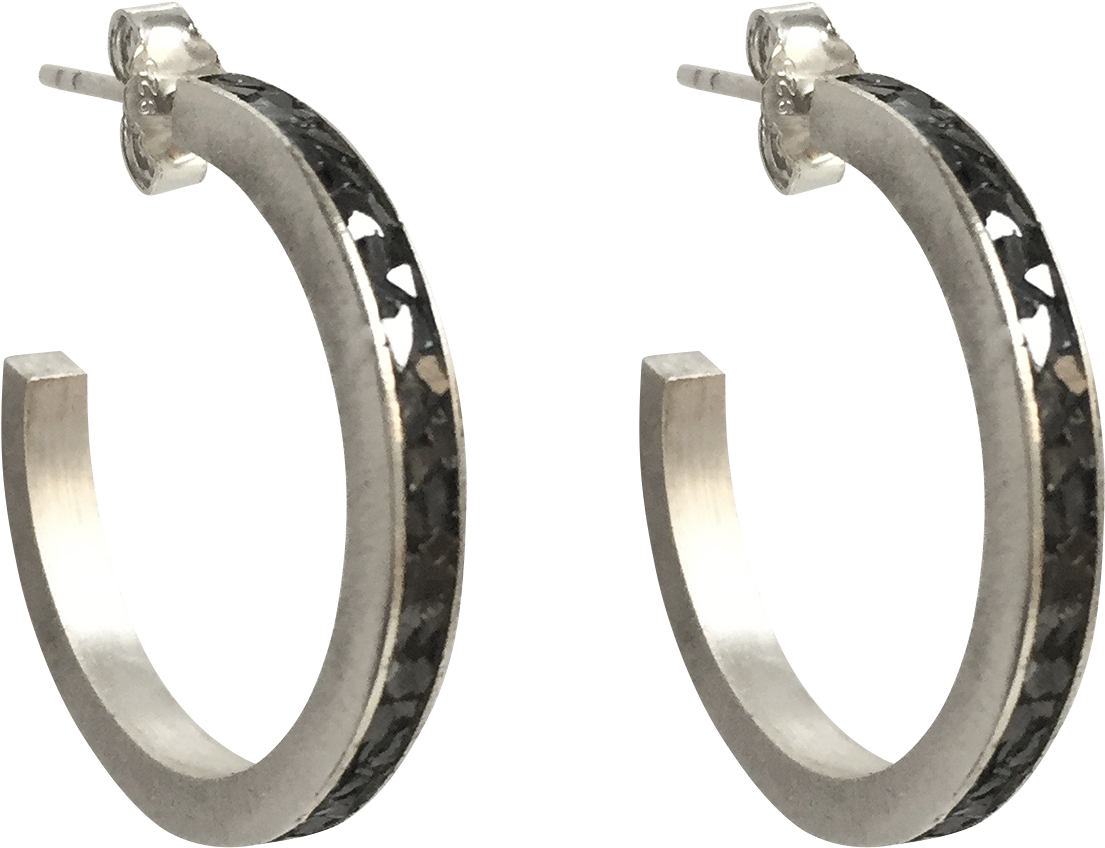 Raw Cut Diamond Open Hoop Earrings - Earrings (3264x3264), Png Download