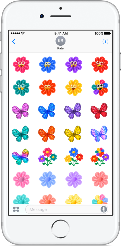 Flowers And Butterflies Sticker Pack Available On The - Designclaud Plusjes Grafische Poster Interieur Poster (440x875), Png Download