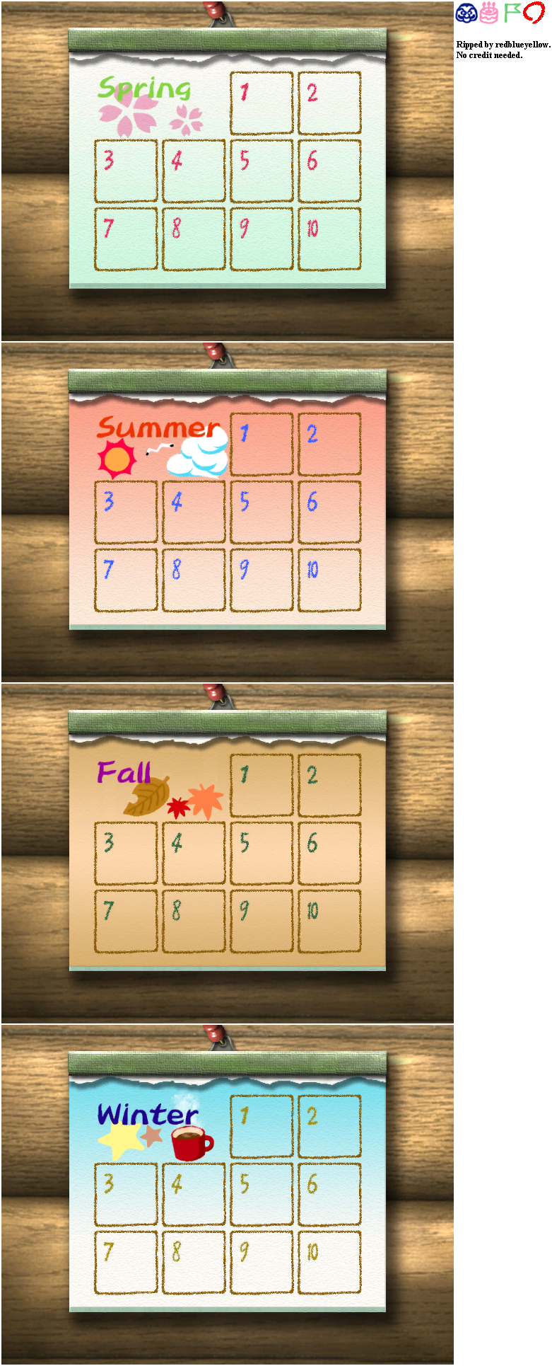Calendar - Harvest Moon Awl Calendar - Free Transparent PNG Download ...