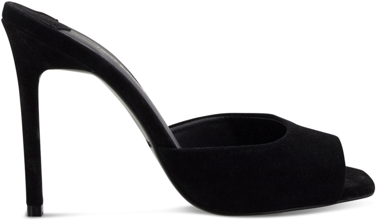 Stormy Black Kid Suede Heels - Basic Pump (1000x622), Png Download