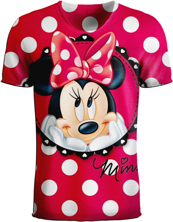Anime Mickey Minnie Mouse 3d T-shirt - Disney Minnie Mouse Polka (760x759), Png Download
