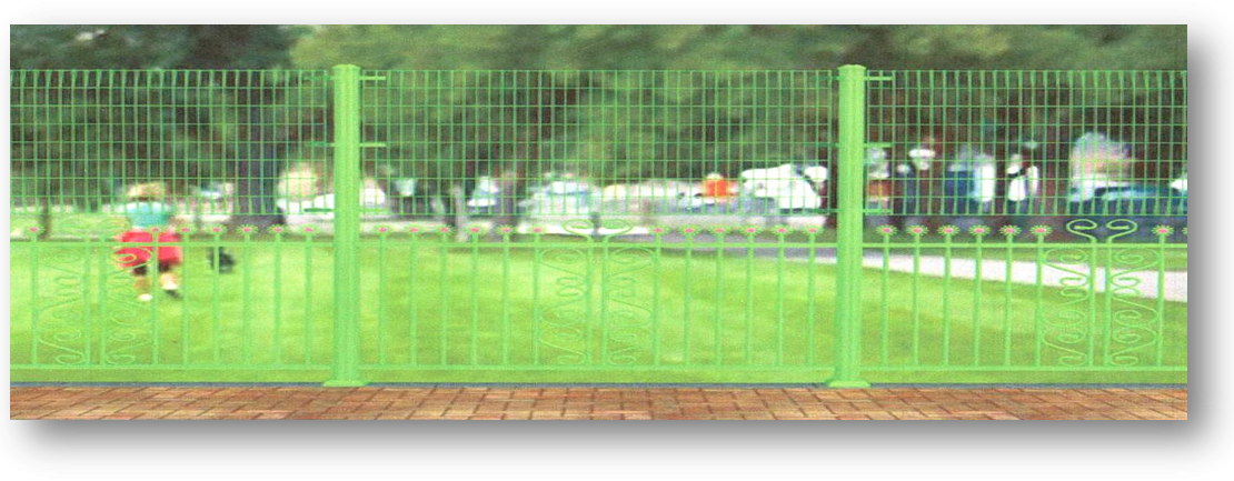 Fence For Park - Fence (1110x433), Png Download