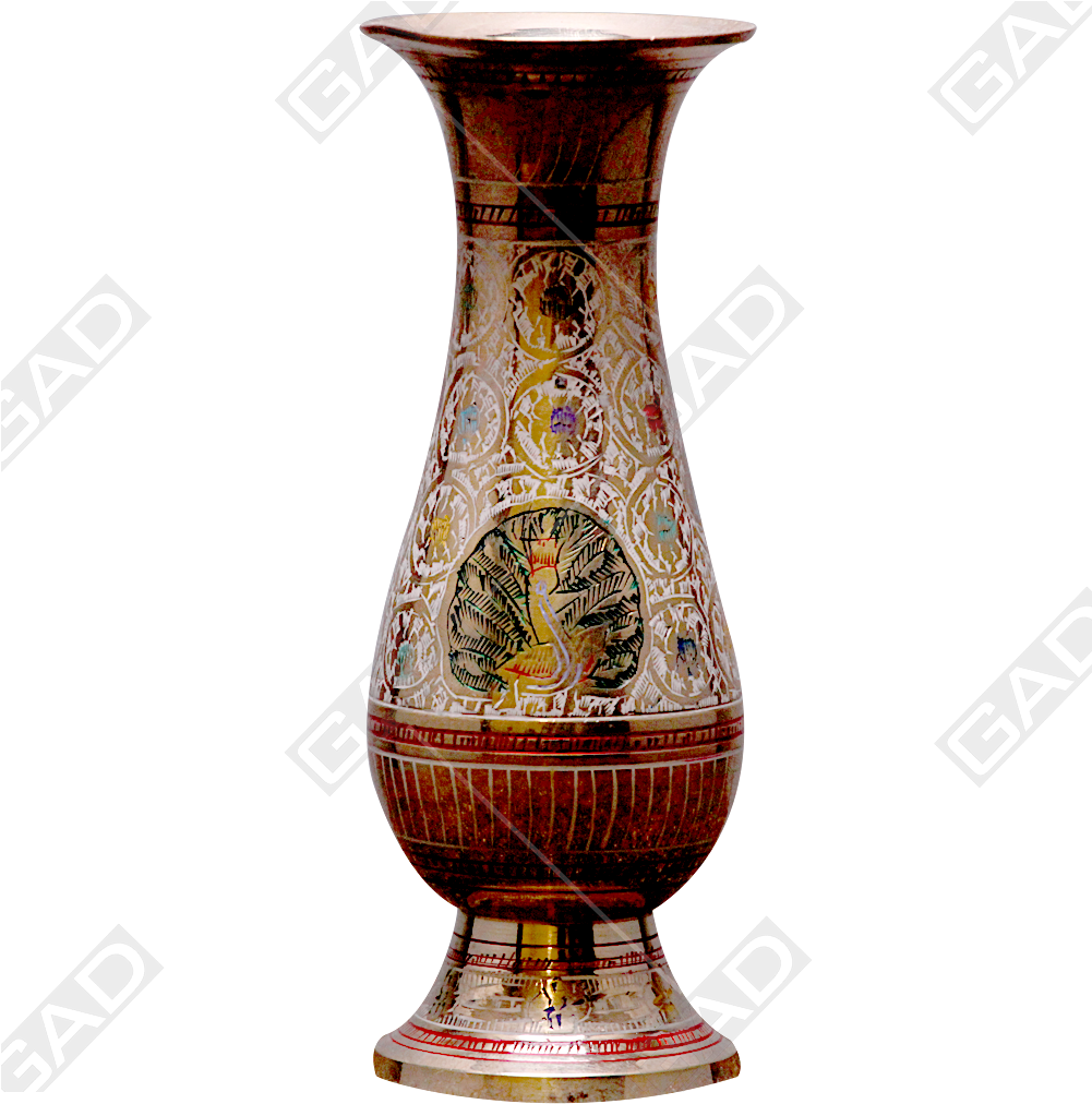 Flower Vase Glass Jasmine Gold Polished - Vase (1020x1020), Png Download