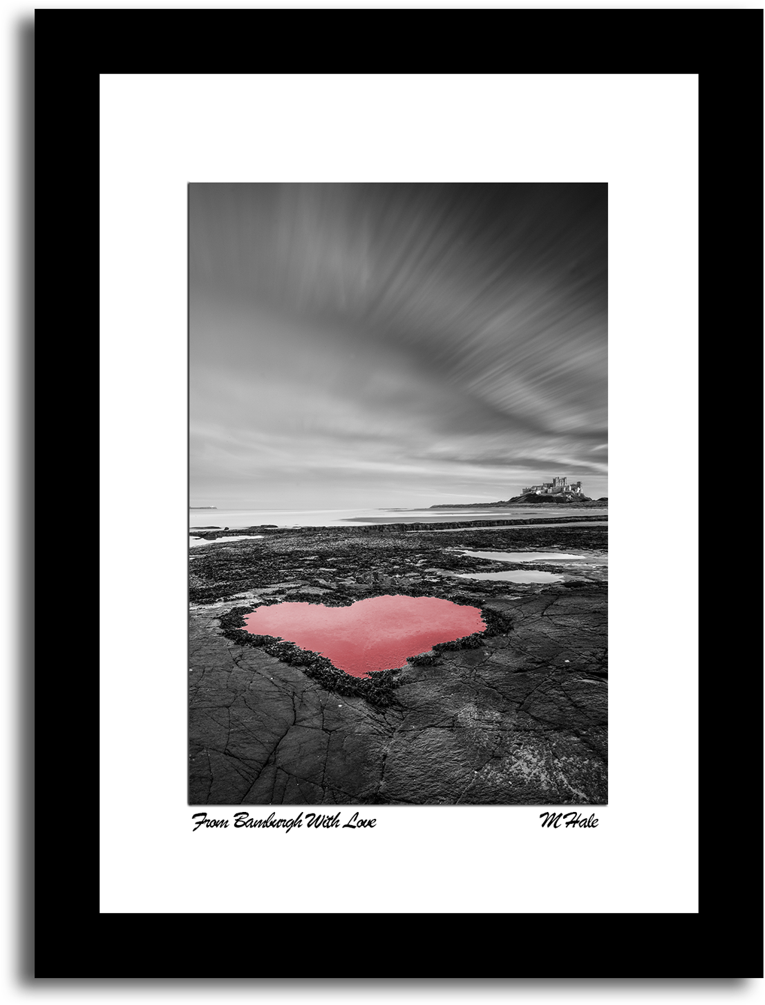 Bamburgh Castle Heart Shaped Rock Pool Photo - Picture Frame (1600x1600), Png Download