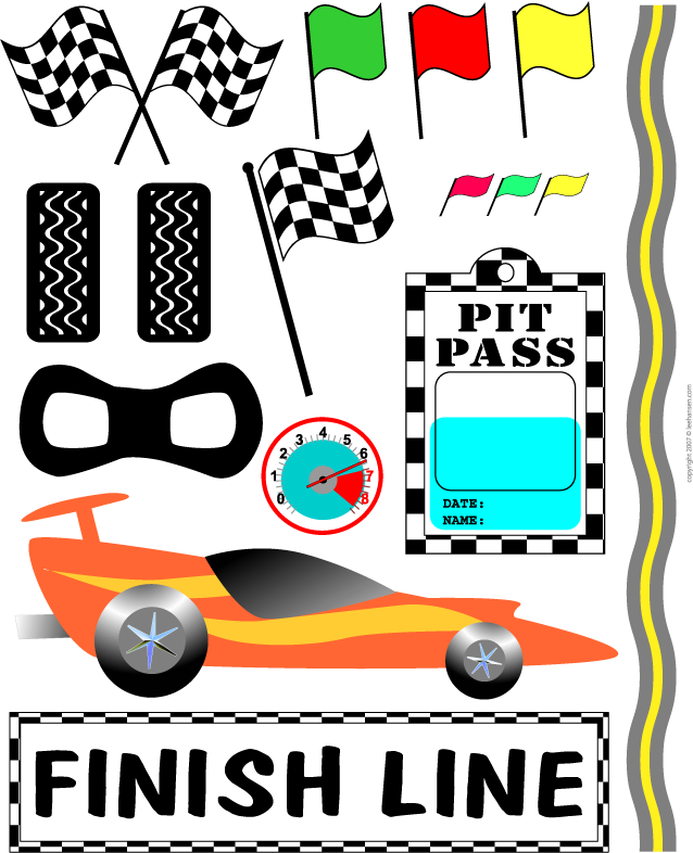 Racing Clipart Happy Birthday - Kids Race Car Clipart (638x786), Png Download