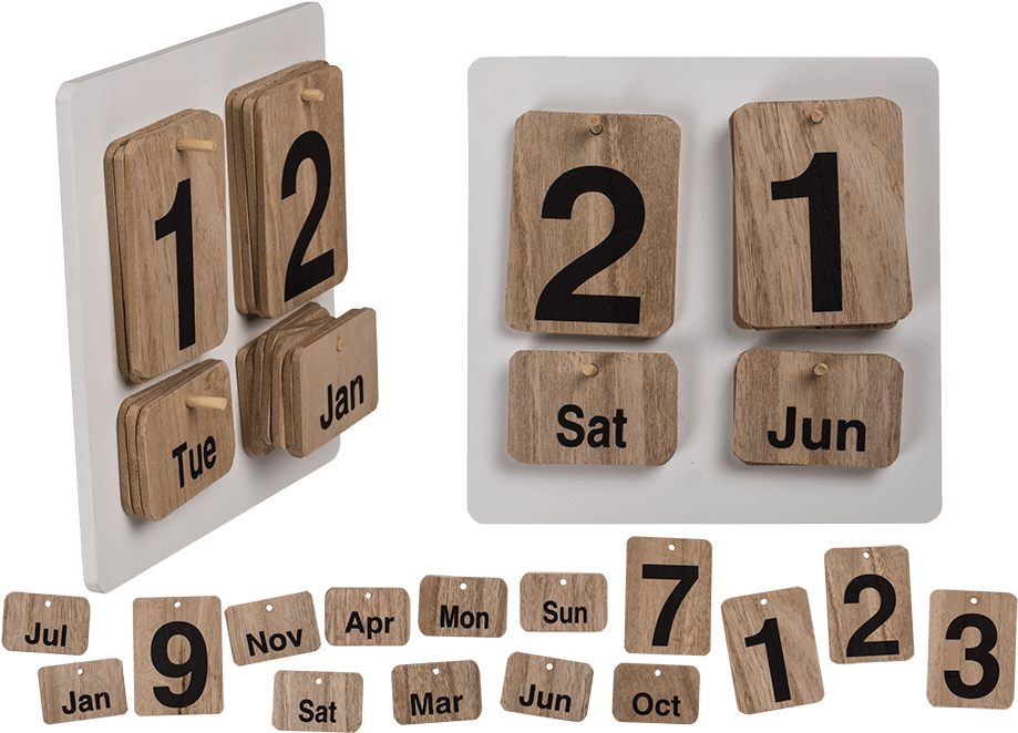 Details About New Wooden Calendar Date Indoor Home - Perpetual Calendar (945x709), Png Download