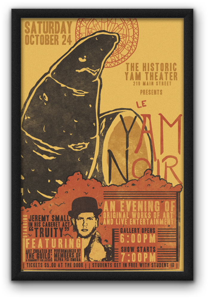 Le Yam Noir Poster & Playbill - Visual Arts (2100x1400), Png Download