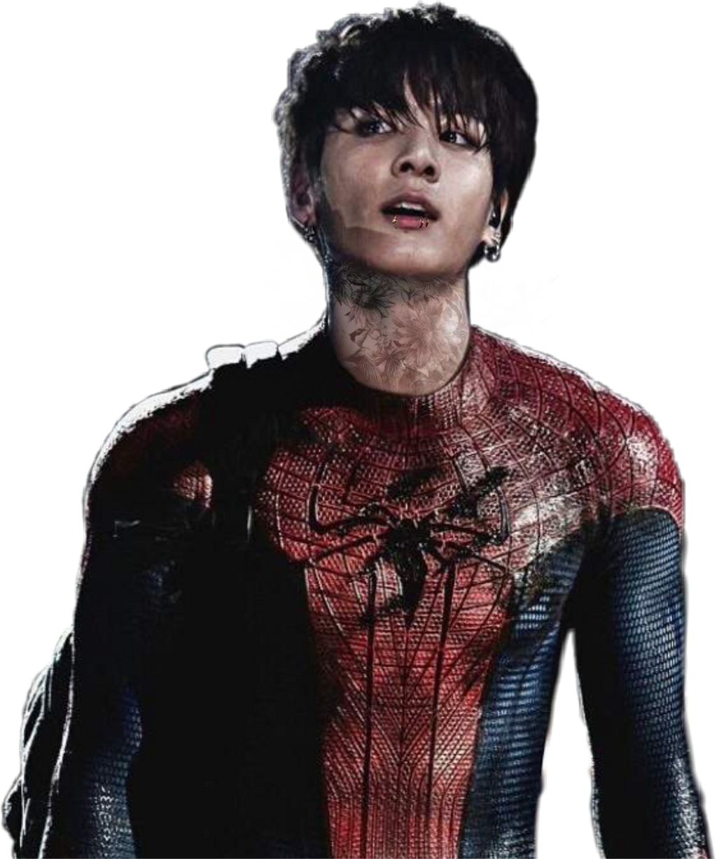 #jungkook #btsjungkook #bts #edit #kpop #spiderman - Spider-man (1024x1227), Png Download