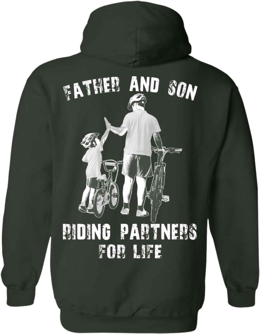 Image 312px Father And Son Riding Partners For Life - Asked God For A Hero He Sent Me My Wife Shirt (1155x1155), Png Download