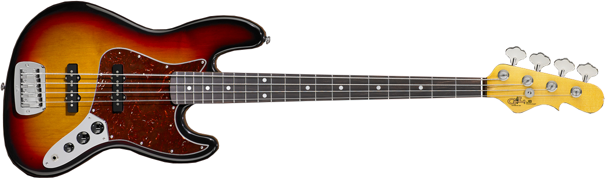 3-tone Sunburst - Fender Jazz Bass 70s (1200x354), Png Download