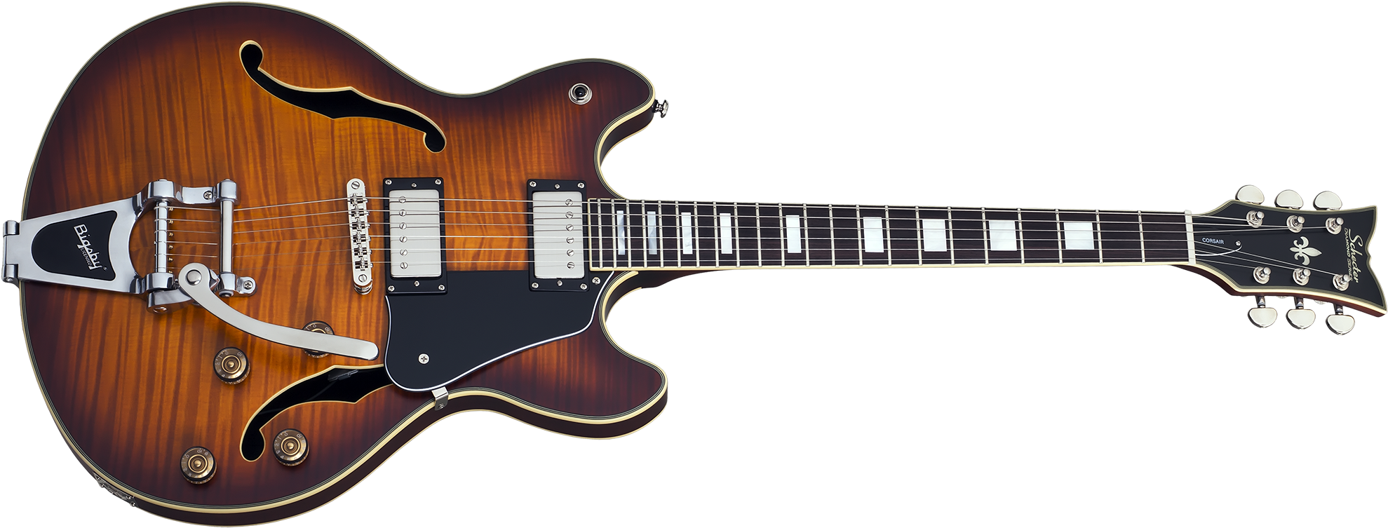 Schecter Corsair Custom Electric Guitar - Gibson Les Paul Studio Wood (2000x769), Png Download