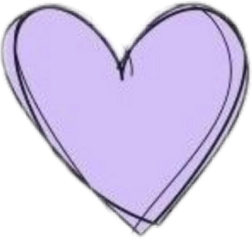 #heart #doodle #purple #pastel #cute #kawaii #aesthetic - Heart Sketch (1024x966), Png Download