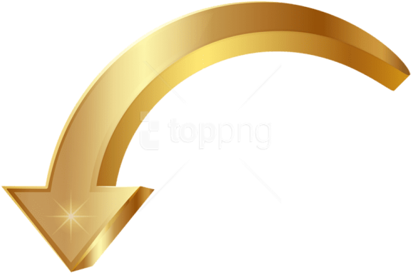 Free Png Download Arrow Gold Clipart Png Photo Png - Gold Arrow On Transparent (850x563), Png Download