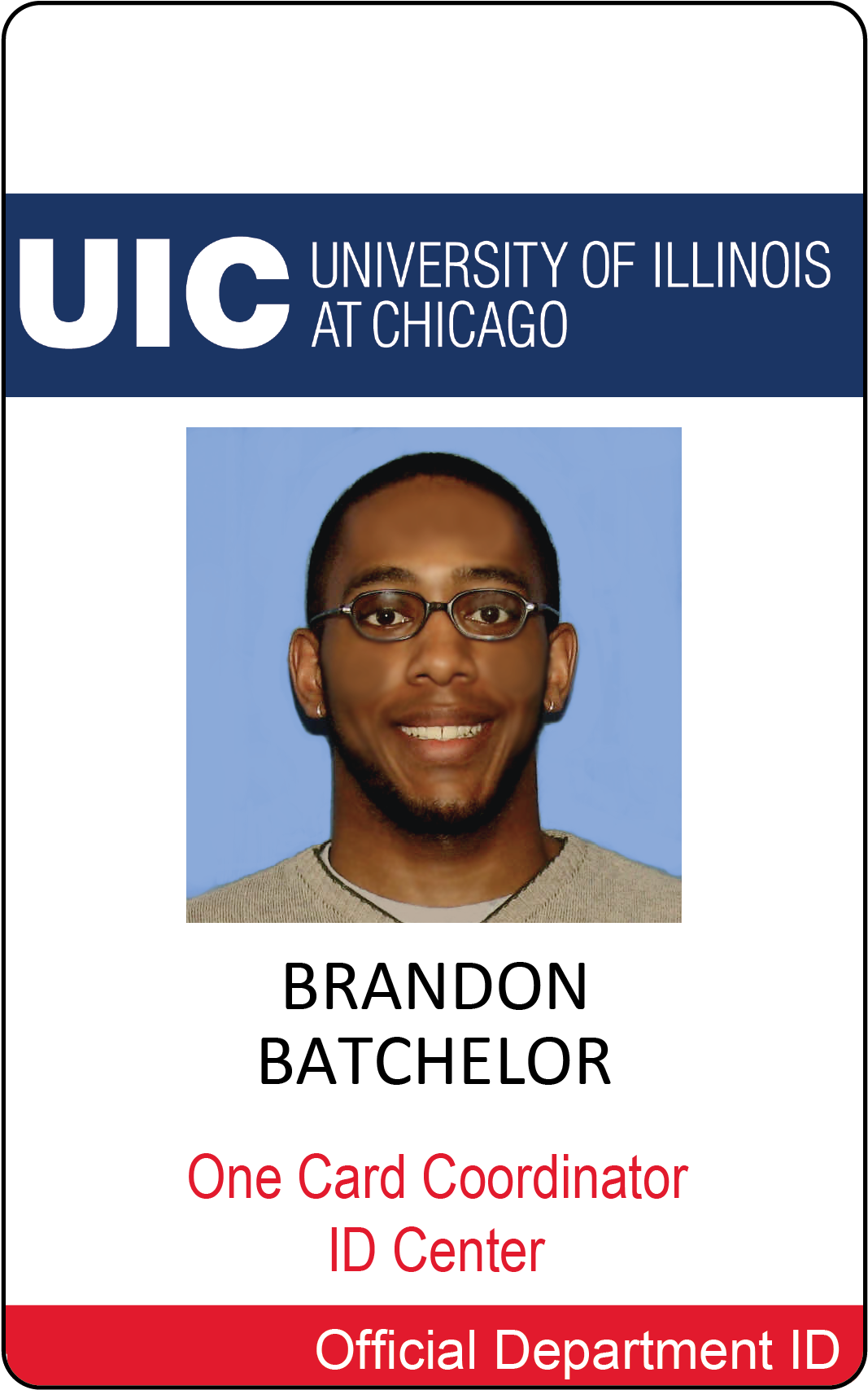 Employee Id Badge Design - Uic Id Card (1127x1707), Png Download