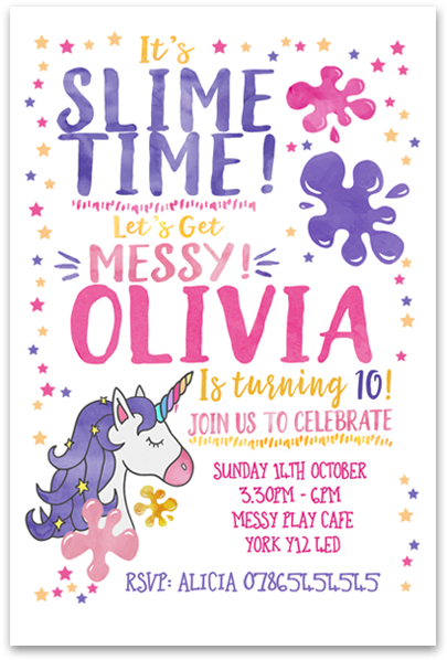 Personalised Slime Party Invitations - Christmas Card (614x614), Png Download