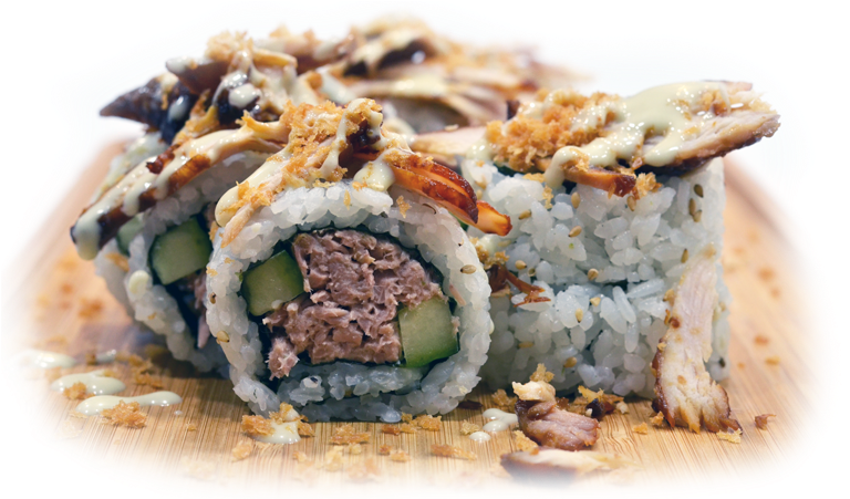 Cucumber, Cooked Tuna, Teriyaki Chicken, Bread Crumbs, - California Roll (810x500), Png Download