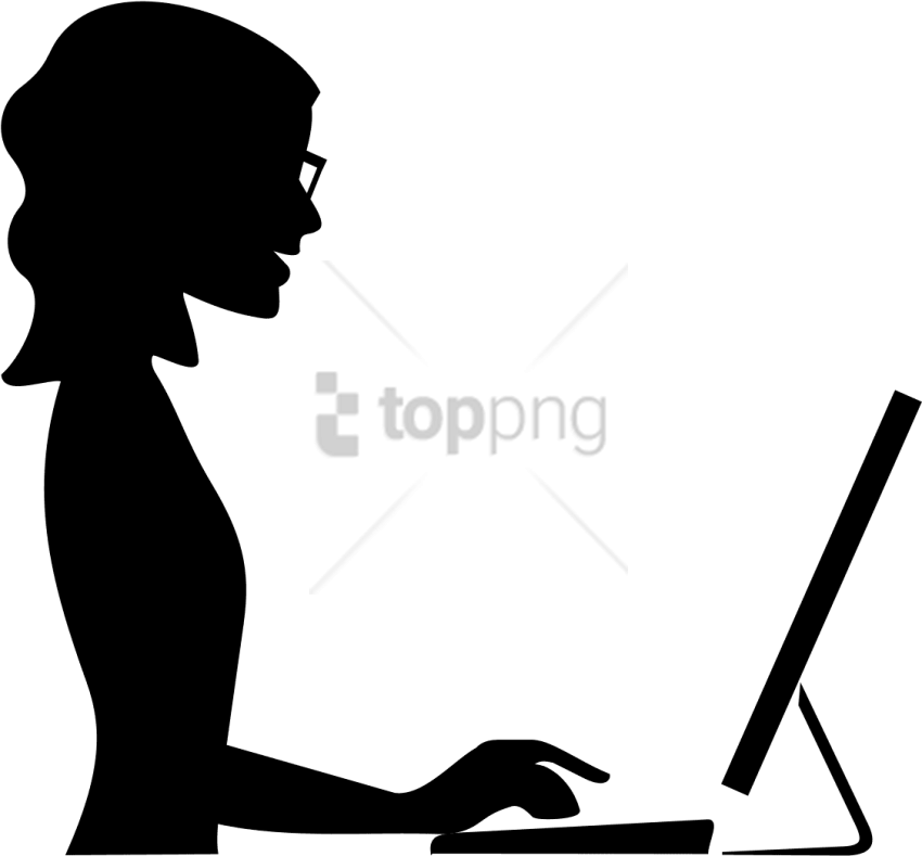 Free Png Download Silhouette Woman With Glasses Png - Contact Us Silhouette (850x789), Png Download