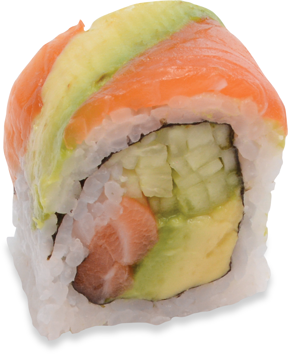 Rainbow Roll - California Roll (1237x1390), Png Download