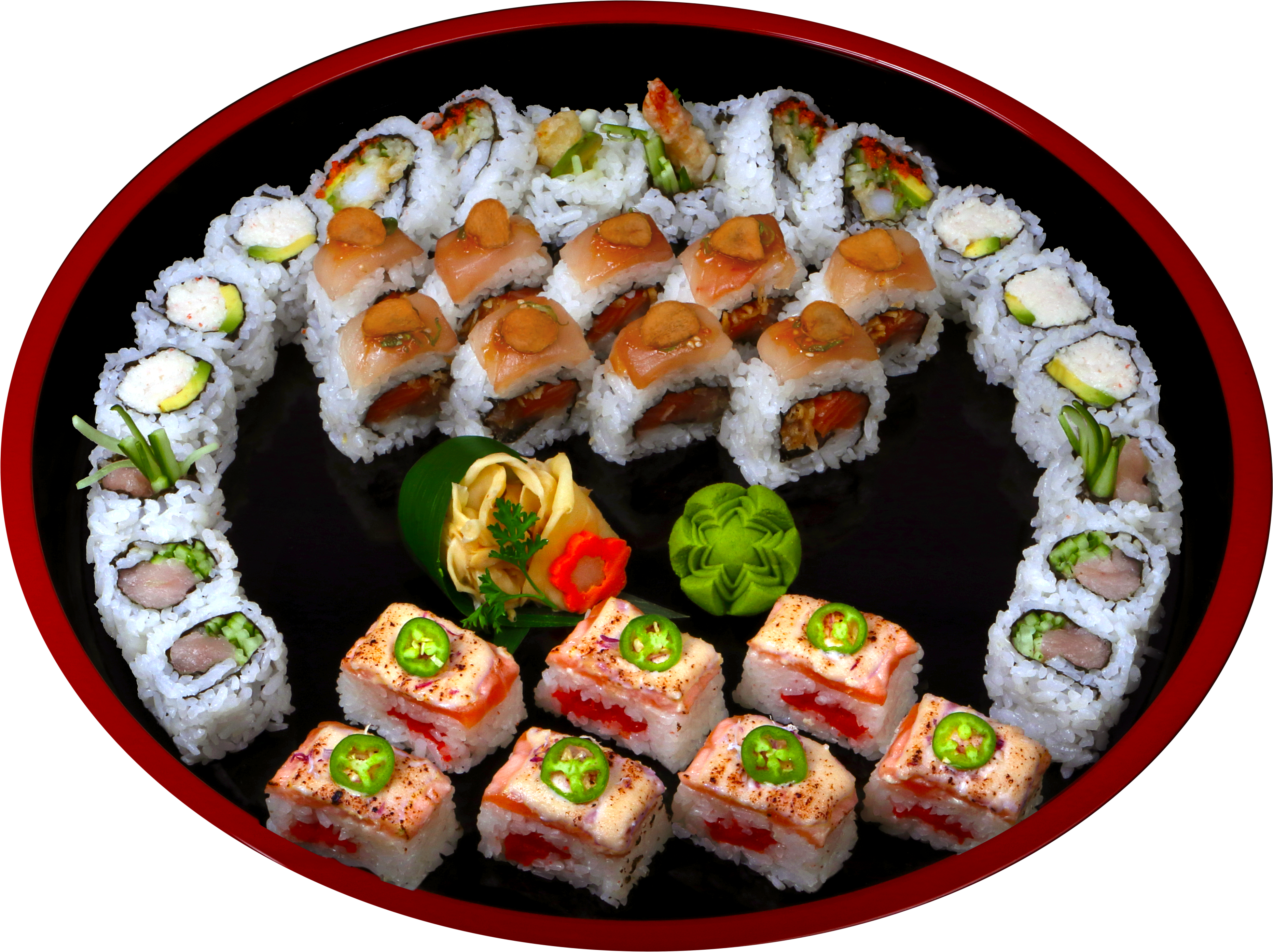 Roll Platter For - California Roll (3727x2787), Png Download