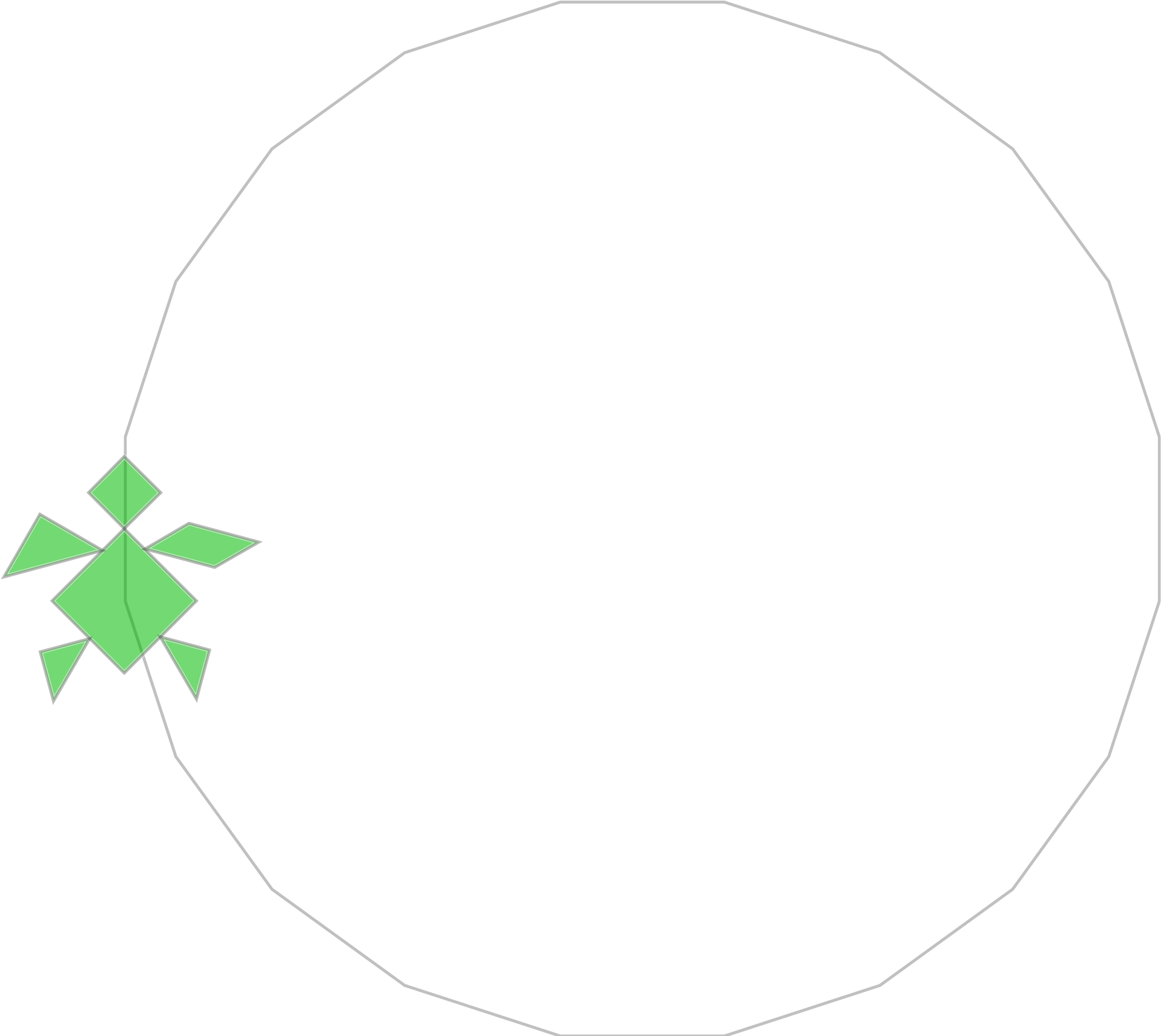 Shamrock - Tangram (2000x1710), Png Download