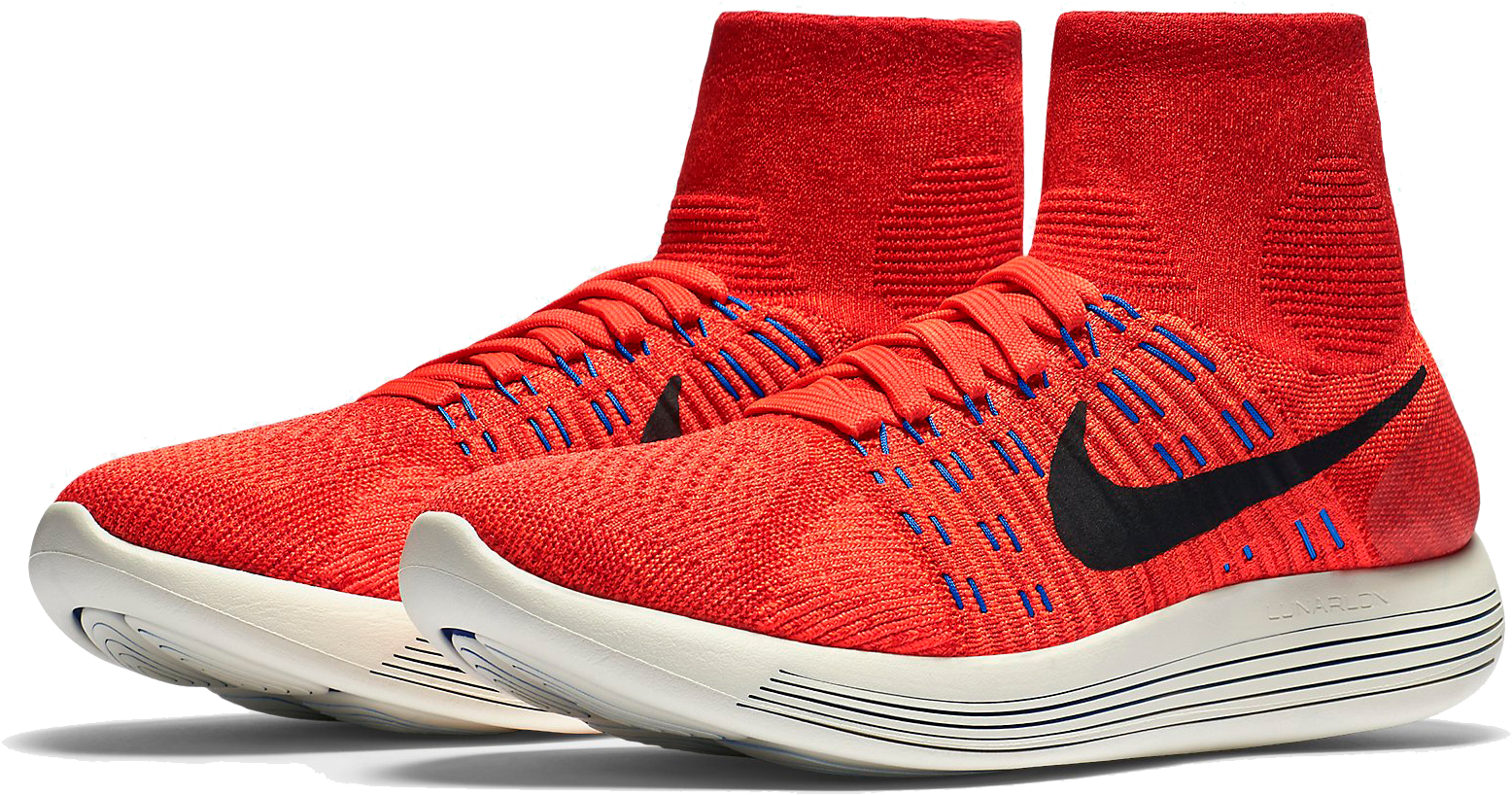 Nike Flyknit Lunarepic Double - Nike Lunarepic Flyknit Red (1860x1312), Png Download