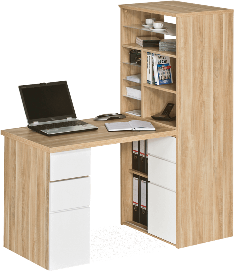 Mini Office - Psací Stůl S Regálem (1200x1333), Png Download