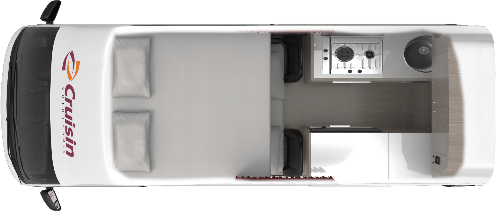 4 Berth Hi Top Campervan Cruisin Motorhomes - Planer (1920x1080), Png Download