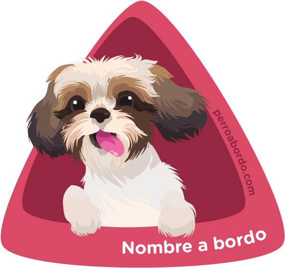 Shih Tzu A Bordo - Pegatina Perro A Bordo Personalizada (590x590), Png Download