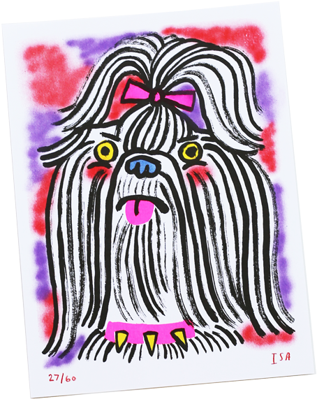 Princess Shih Tzu Risograph Print Princess Shih Tzu - Illustration (667x1000), Png Download