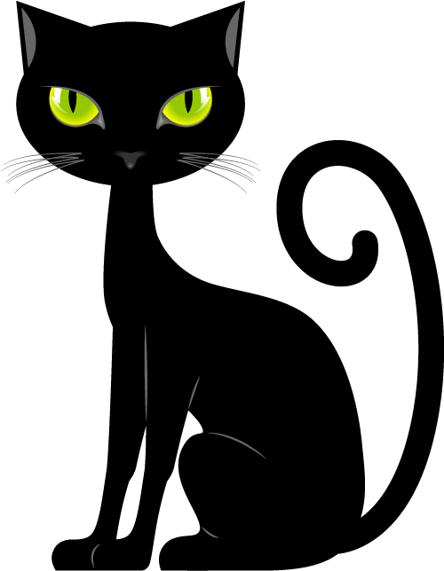 Clipart Cat Electrocuted - Cartoon Black Cat (800x800), Png Download