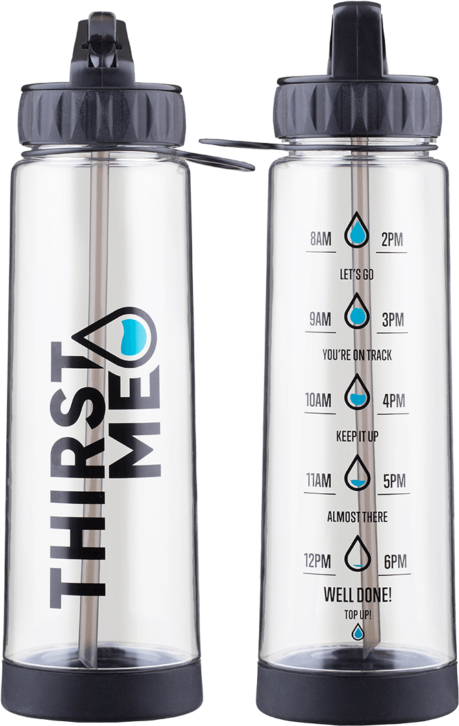 Black Thirstme Water Tracker Bottle - Water Bottle (1080x1080), Png Download