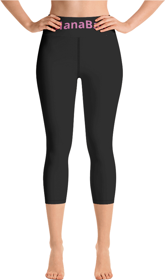 Black "manaball" Yoga Capri Leggings Your True Northern - Yoga Pants (1000x1000), Png Download