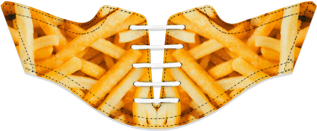 Men's French Fry Saddles With White Laces - French Fries (1200x480), Png Download