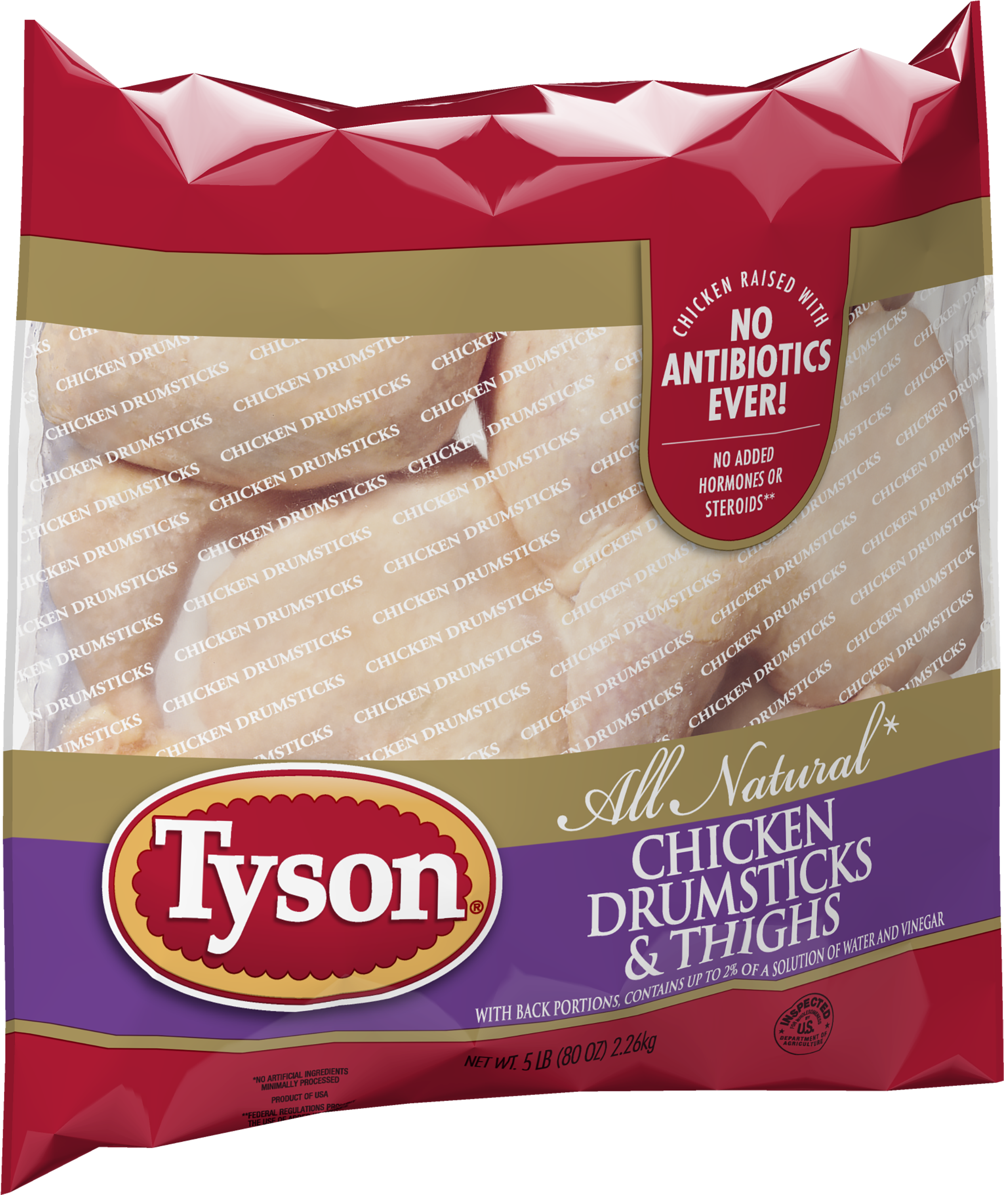 Tyson Foods Frozen Chicken Drumsticks And Thighs With (2400x2400), Png Download