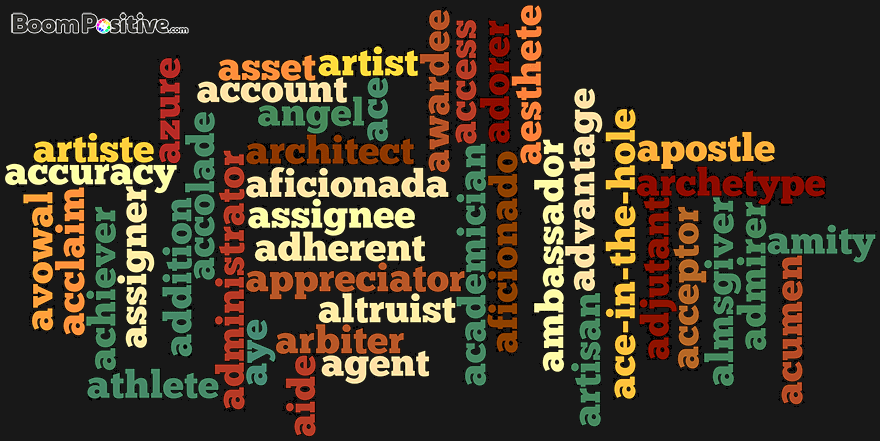 Positive Nouns That Start With A "letter A Naming Words" - Positive Adjectives That Start (880x441), Png Download