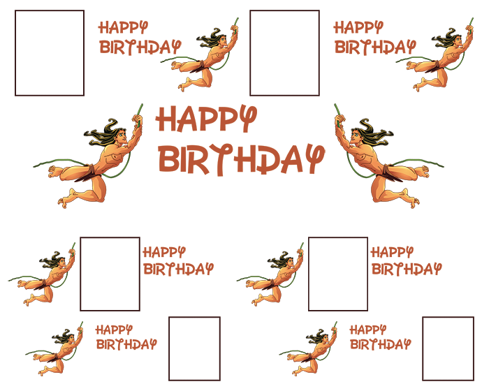 Tarzan Personalised Theme Birthday Banner With Photo - Cartoon (700x560), Png Download