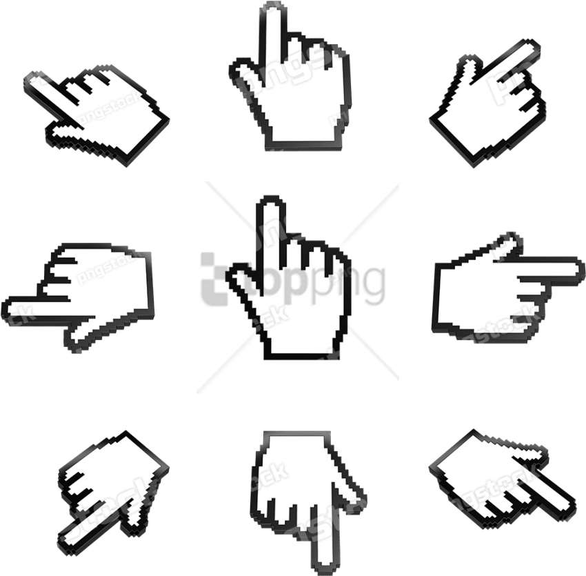 Free Png Download Mouse Cursor Png Images Background - Hand Cursor (850x835), Png Download