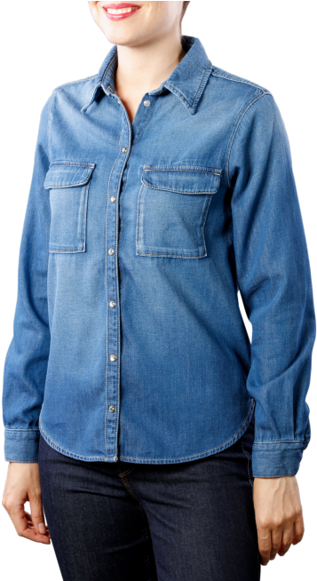 Pepe Jeans Nina Medium Used Denim - Girl (490x653), Png Download