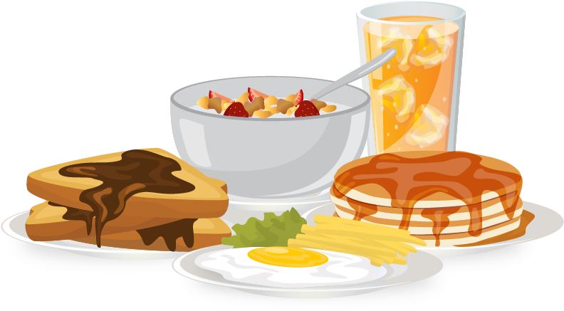 Breakfast Brunch Food Bread Egg - Desayuno Vectores (792x437), Png Download