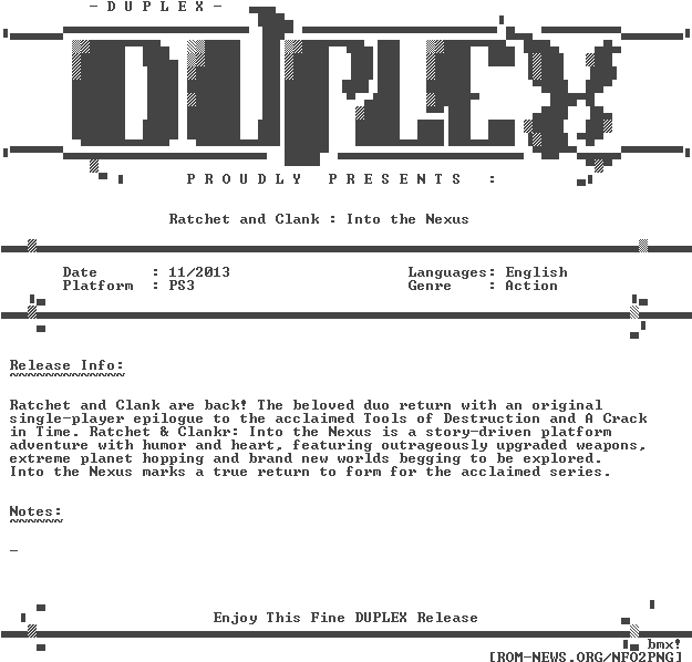 Ratchet - And - Clank - Into - The - Nexus - Ps3-duplex - Playstation 4 (632x612), Png Download