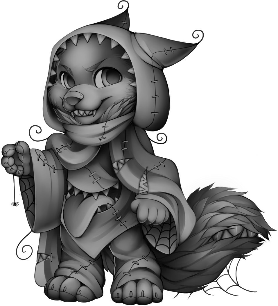 Image Spooky Wolf Base Png Furvilla Wiki - Furvilla Spooky Base (974x1070), Png Download