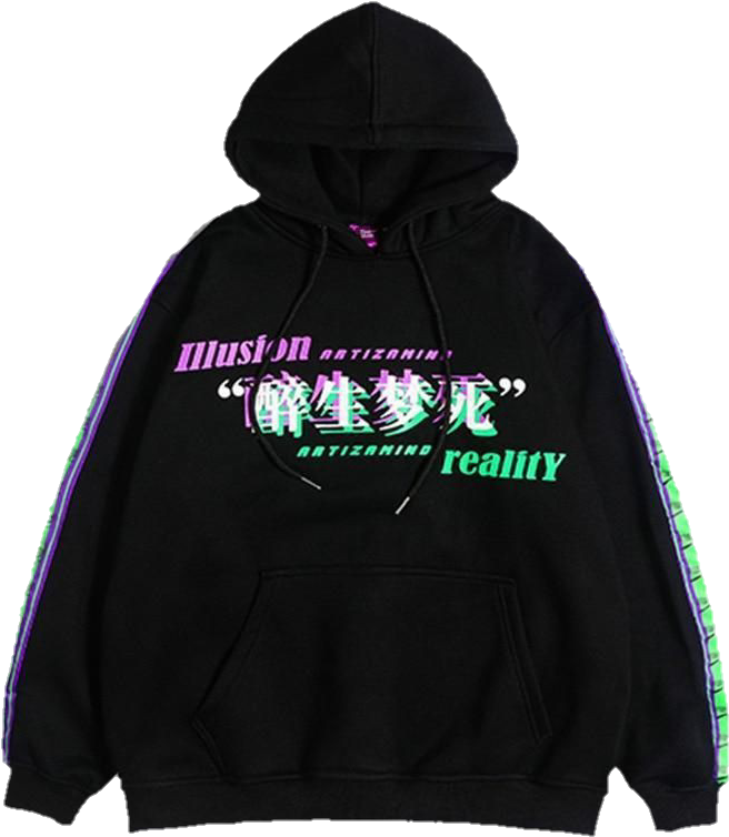 Aes Aesthetic Art Hoe Fashion Moodboards Transparents - Illusion Hoodie (800x800), Png Download