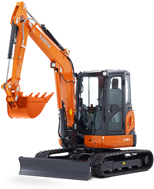 Kubota U48-4 Mini Excavator - 5 Ton Digger Hire (570x651), Png Download