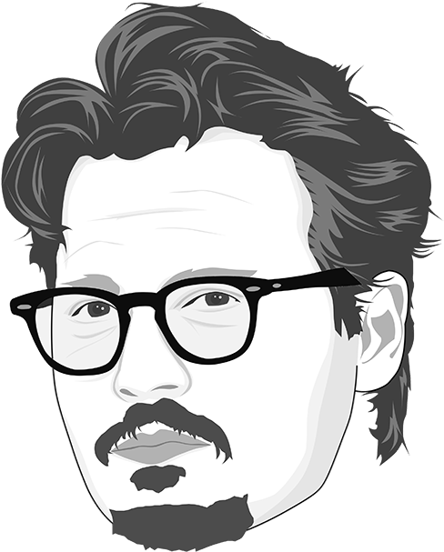 Image - Caricatura Johnny Depp (500x647), Png Download