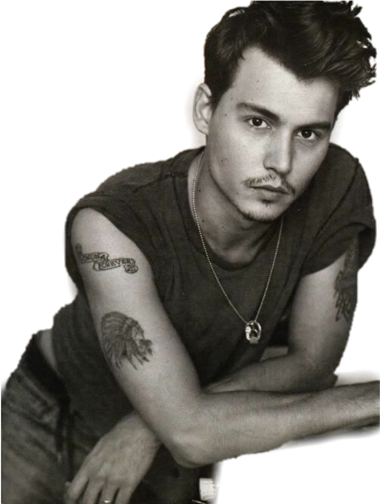Young Johnny Depp Tattoos (1024x1024), Png Download