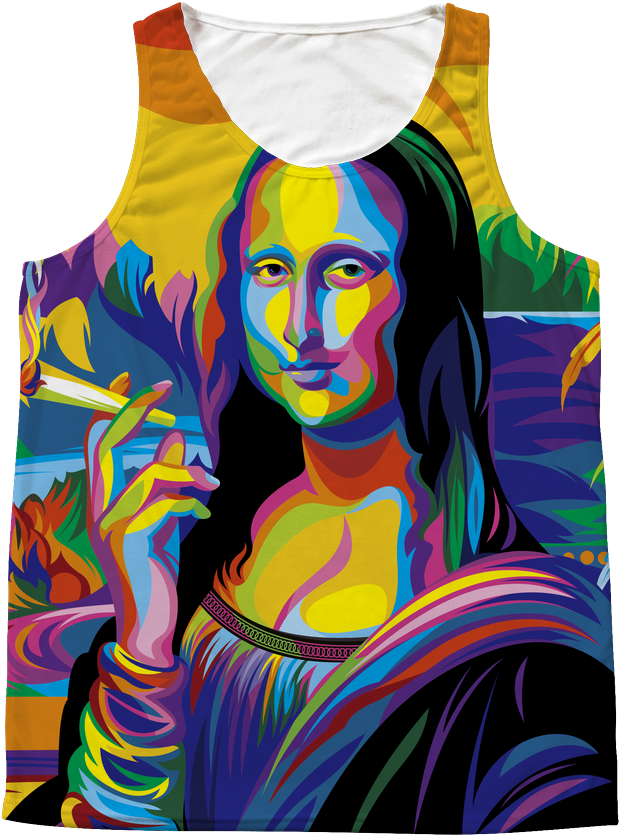 Mona Lisa Weed Tank All Over - Louvre, Mona Lisa (1024x1024), Png Download