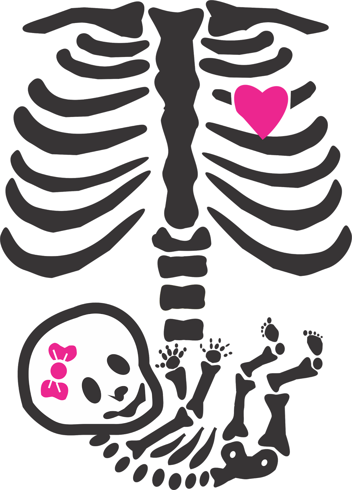 Sublimando Ideias Vetores Beb S E Gestantes - Pregnant Belly Skeleton Svg (1151x1600), Png Download